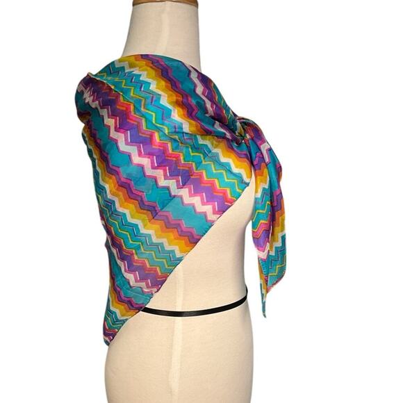Raj 100% Large Silk Scarf Colorful Fun Classic  One Size NWT - Picture 4 of 10